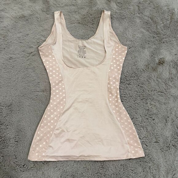 Assets By Spanx Red Hot‎ Label Shapewear Tank Top Polka Dot Woman Large Beige - Picture 1 of 5